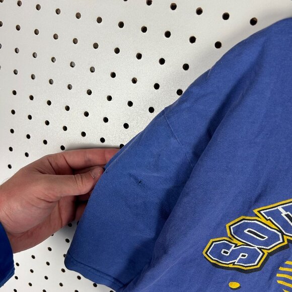 Southern Jaguars Vintage T Shirt Size XL Blue Graphic 90s Red Oak Faded HBCU - Picture 3 of 6